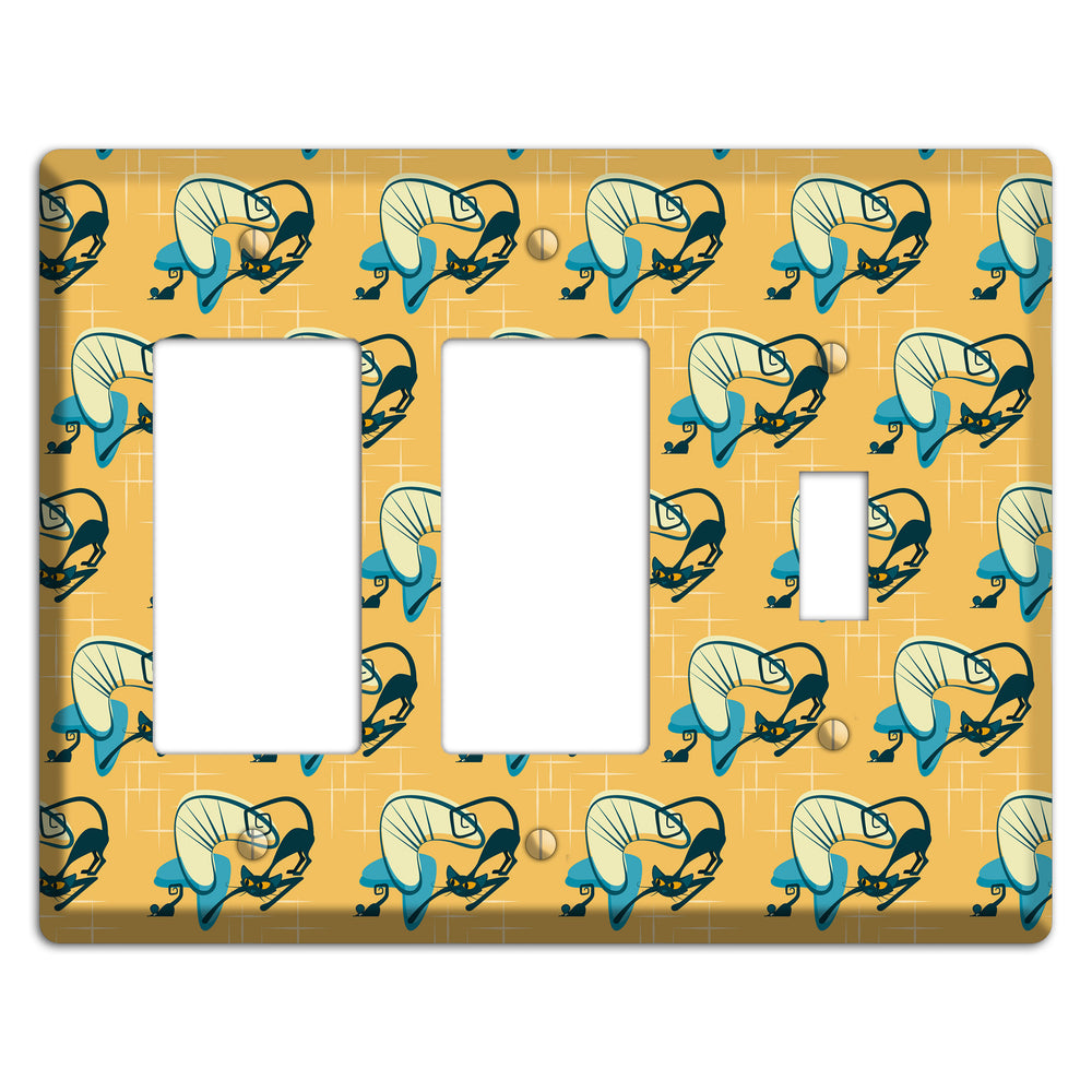 Yellow Kitties 2 Rocker / Toggle Wallplate