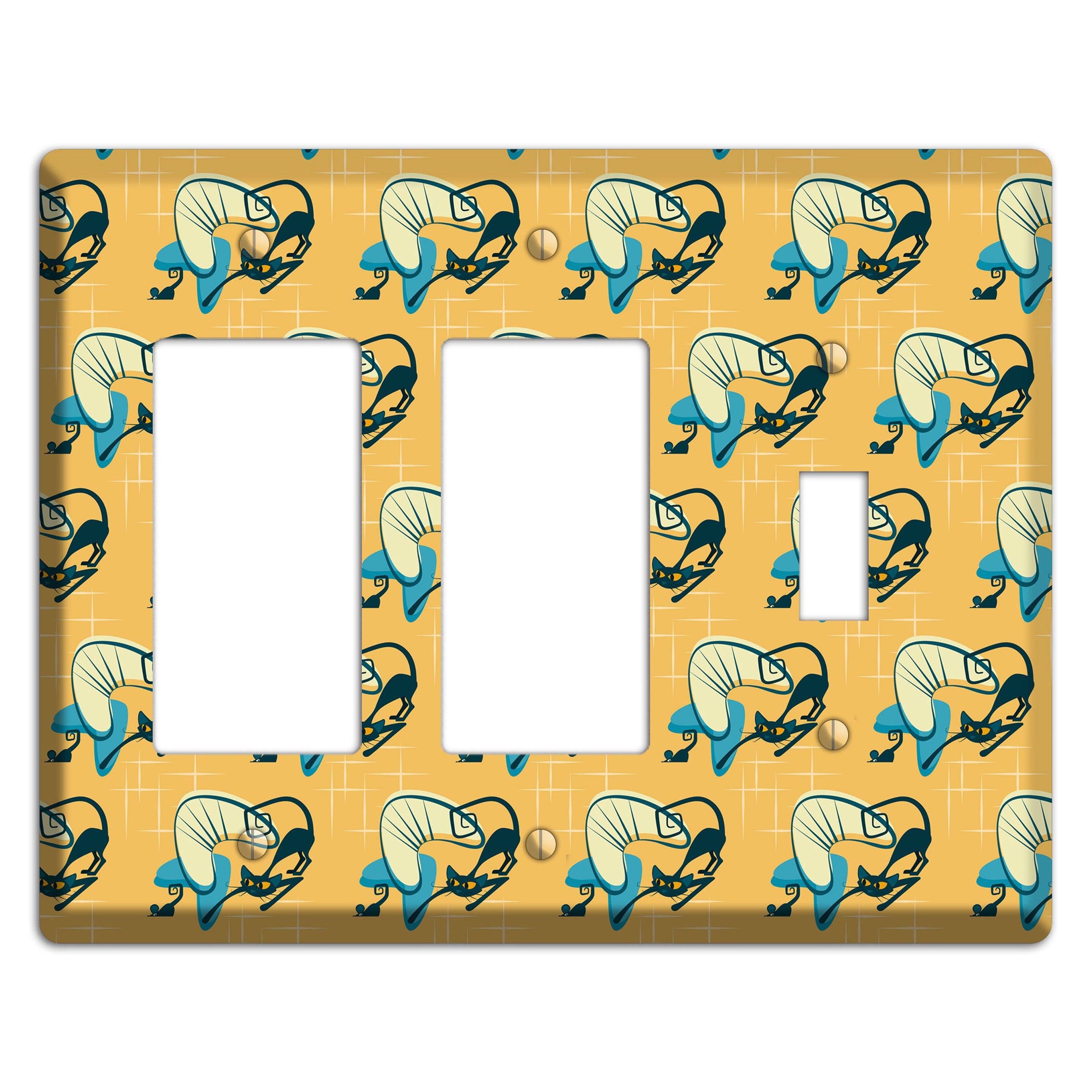 Yellow Kitties 2 Rocker / Toggle Wallplate