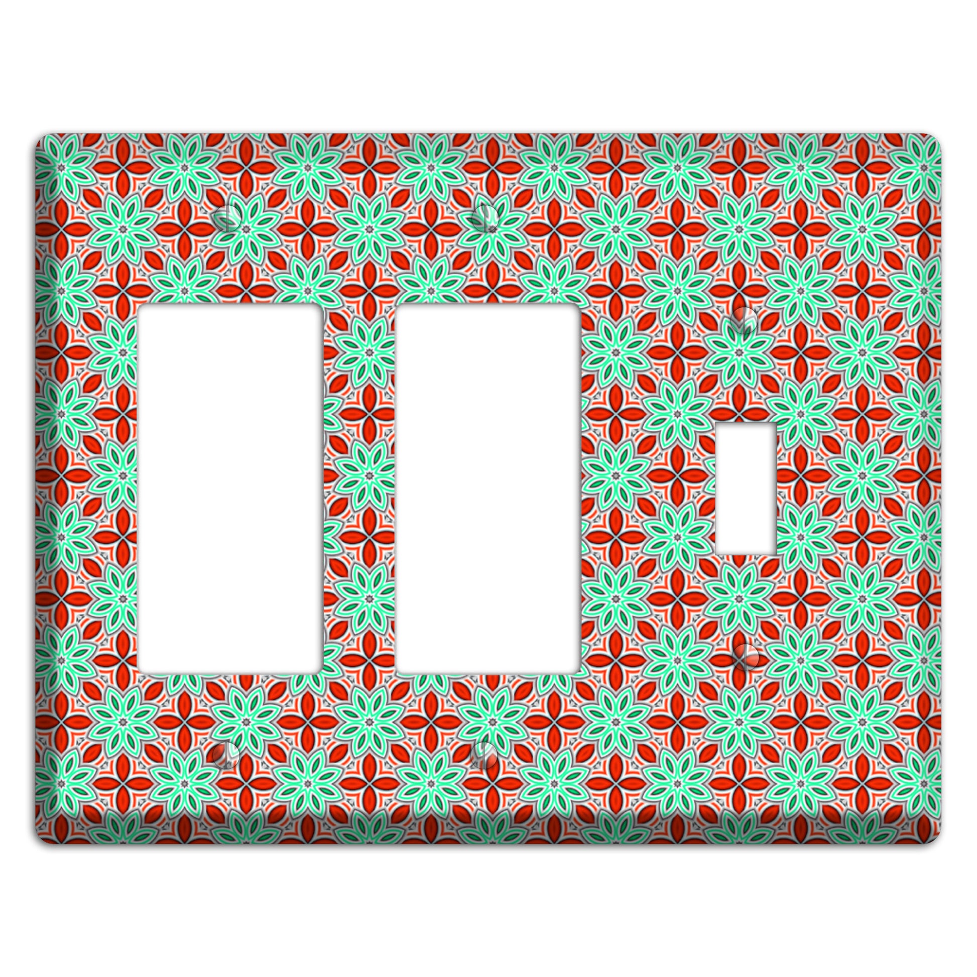 Green and Red Foulard 2 2 Rocker / Toggle Wallplate