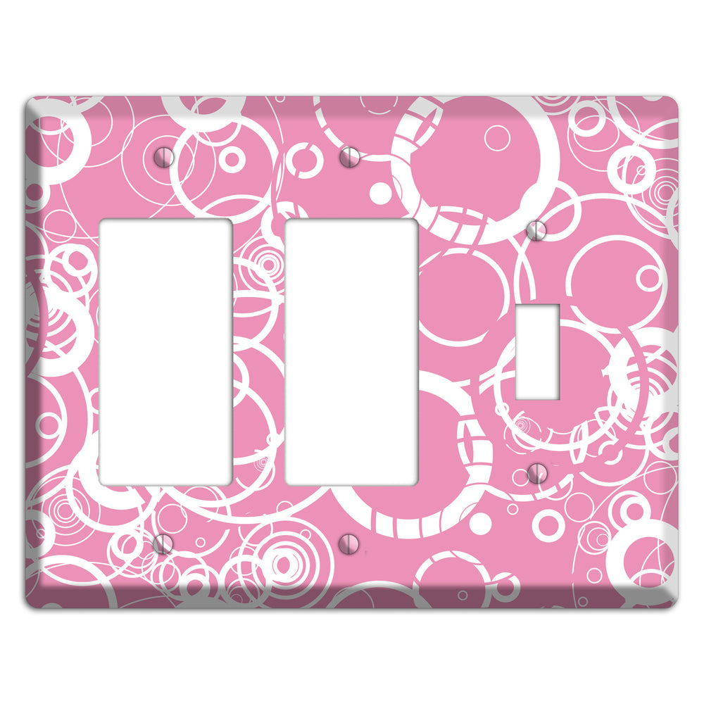 Light Pink Circles 2 Rocker / Toggle Wallplate