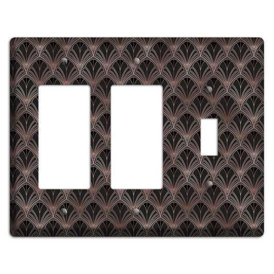 Black and Rose Deco 2 Rocker / Toggle Wallplate