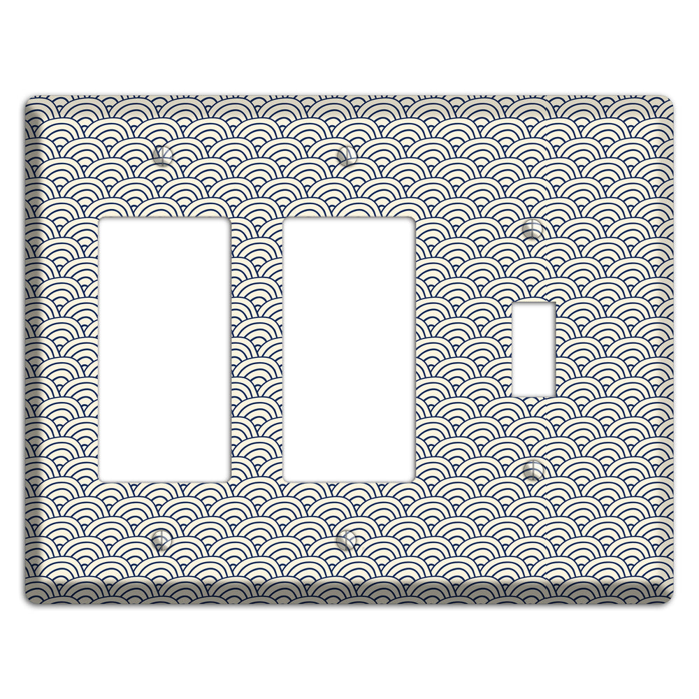 Beige Scallop Print 2 Rocker / Toggle Wallplate