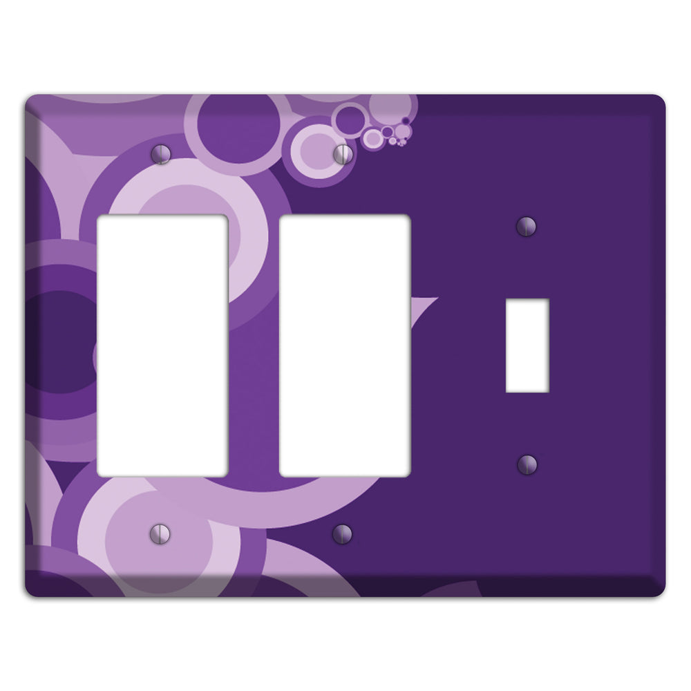Purple Circles 2 Rocker / Toggle Wallplate