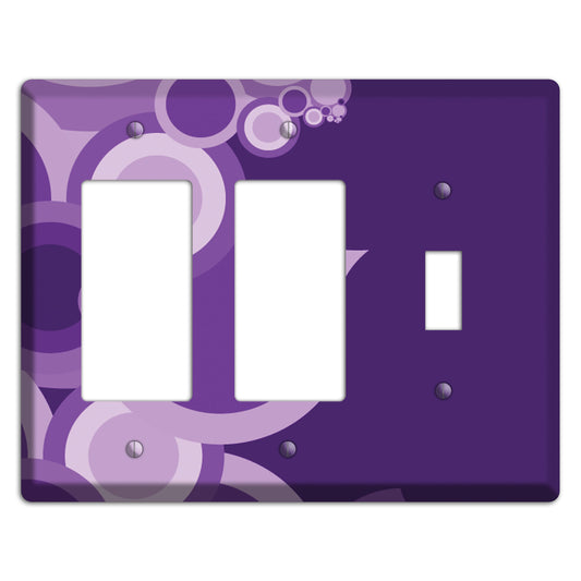 Purple Circles 2 Rocker / Toggle Wallplate