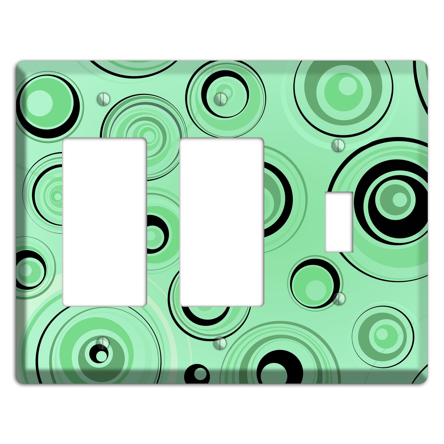 Mint Green Circles 2 Rocker / Toggle Wallplate