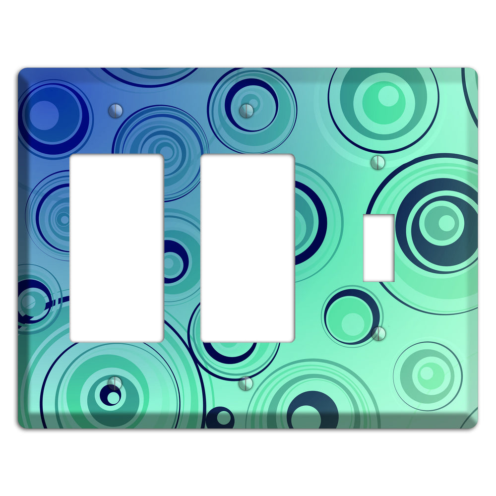 Blue and Green Circles 2 Rocker / Toggle Wallplate