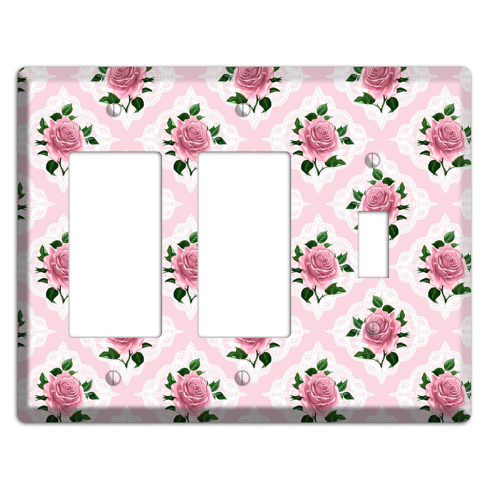 Pink Rose Doily 2 Rocker / Toggle Wallplate