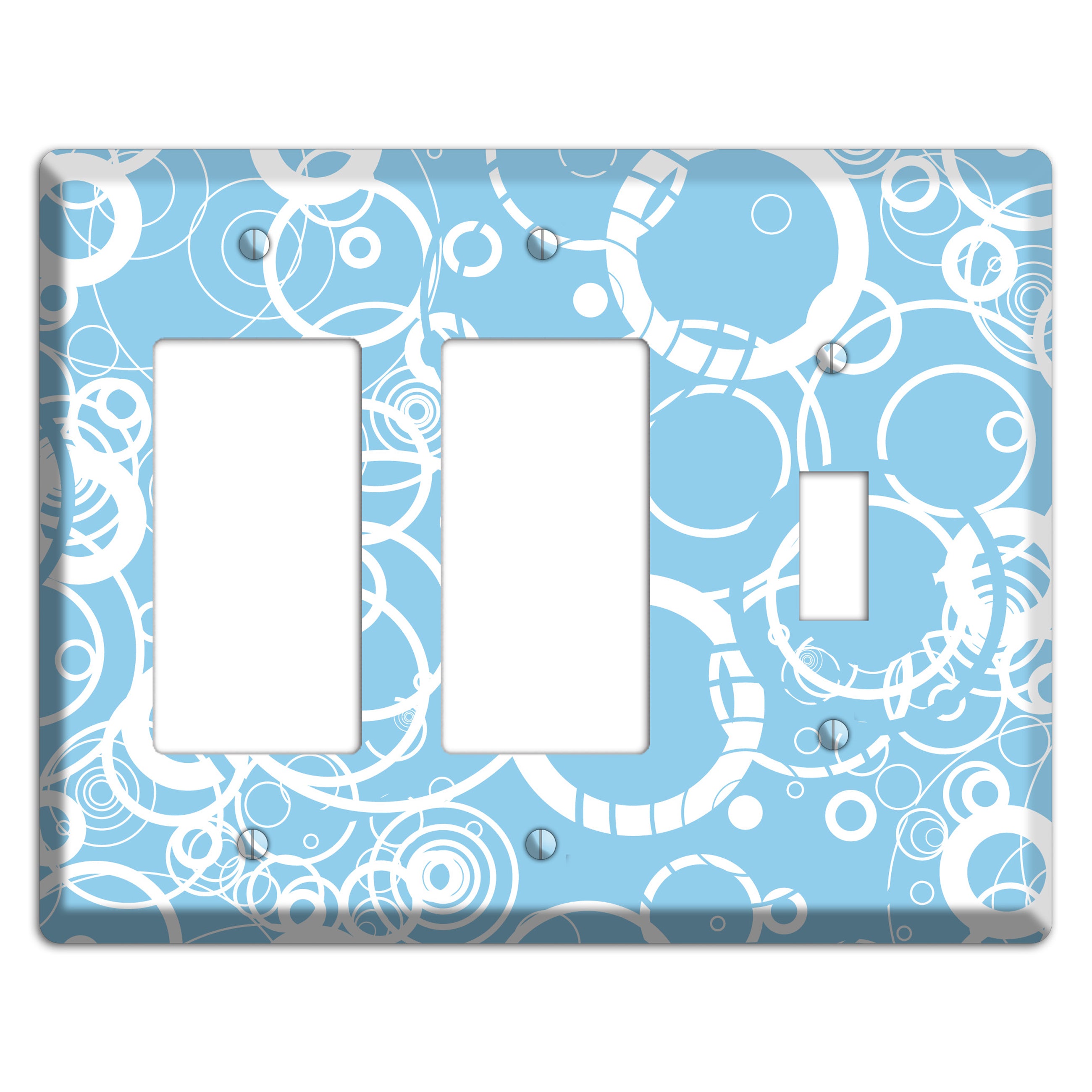 Light Blue Circles 2 Rocker / Toggle Wallplate