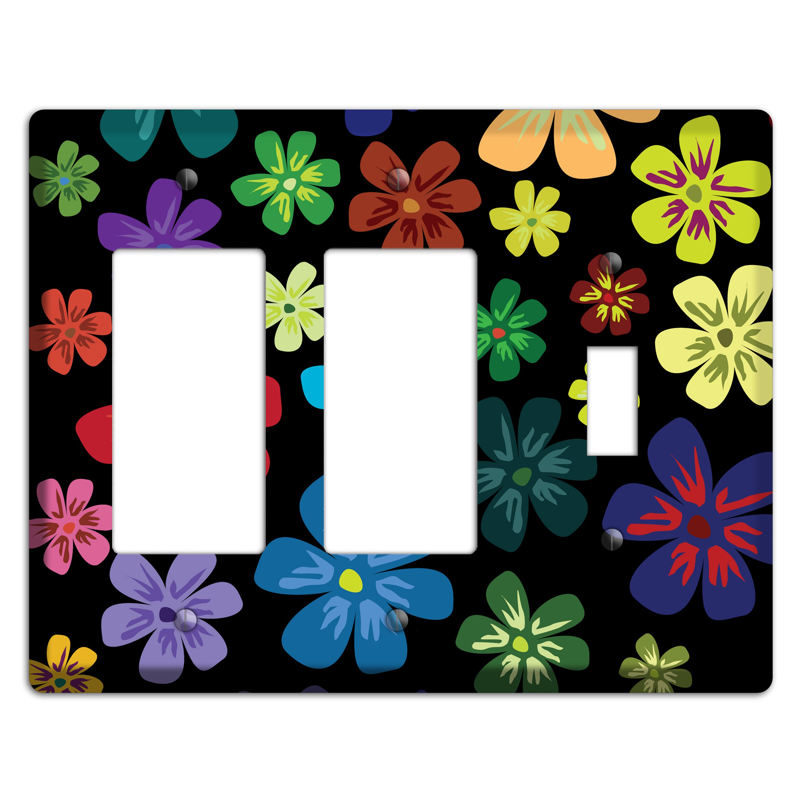 Green Flowers 2 Rocker / Toggle Wallplate