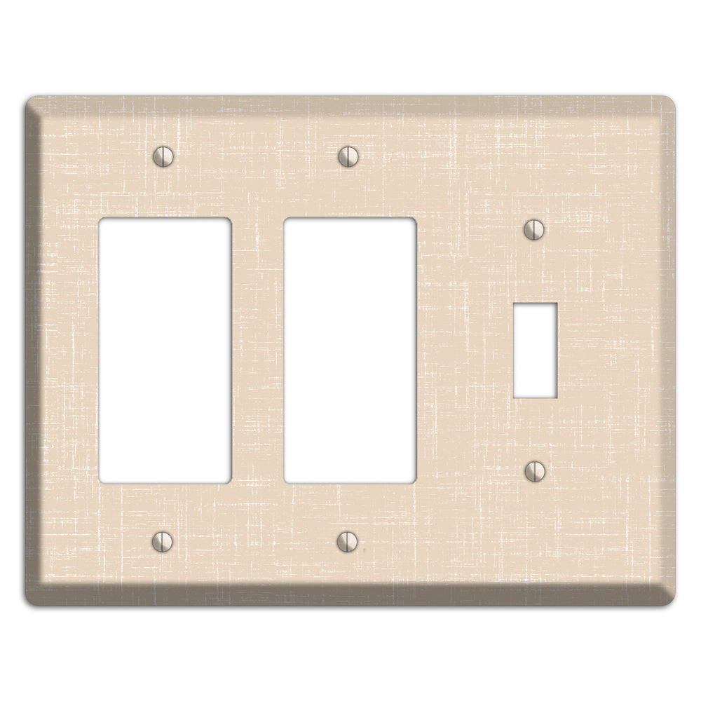 Double Spanish White Neutral Texture 2 Rocker / Toggle Wallplate