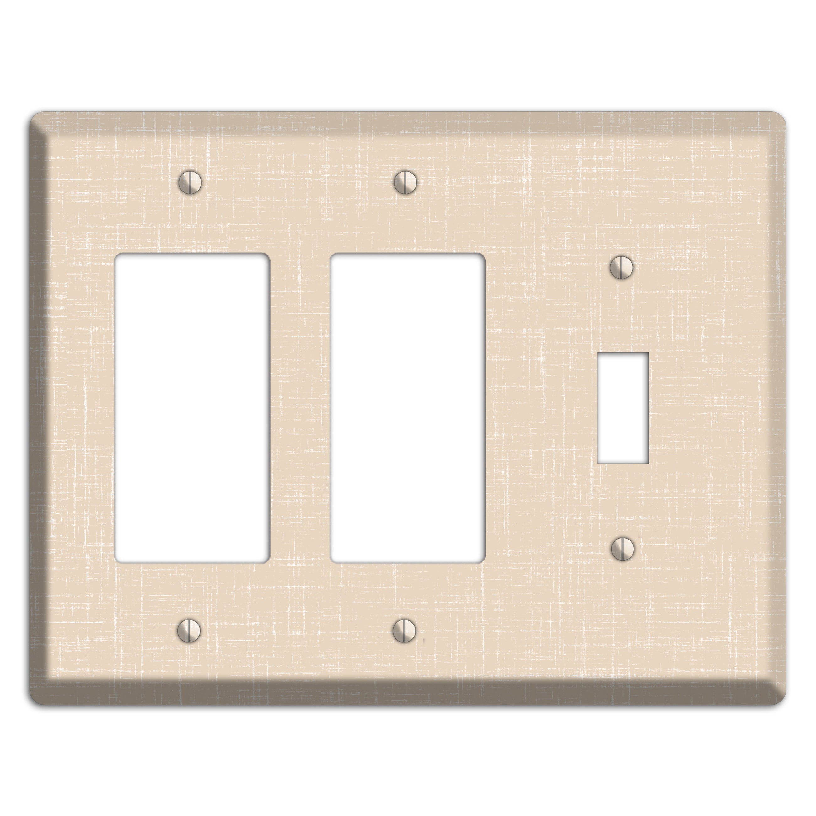 Double Spanish White Neutral Texture 2 Rocker / Toggle Wallplate