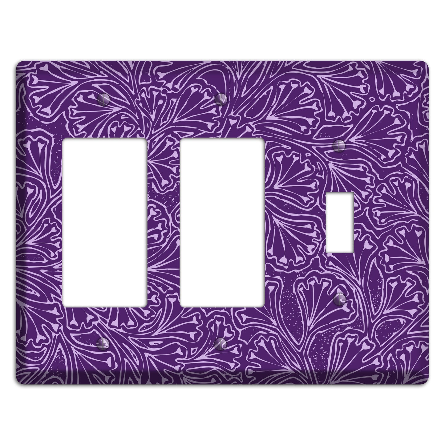 Deco Purple Interlocking Floral 2 Rocker / Toggle Wallplate