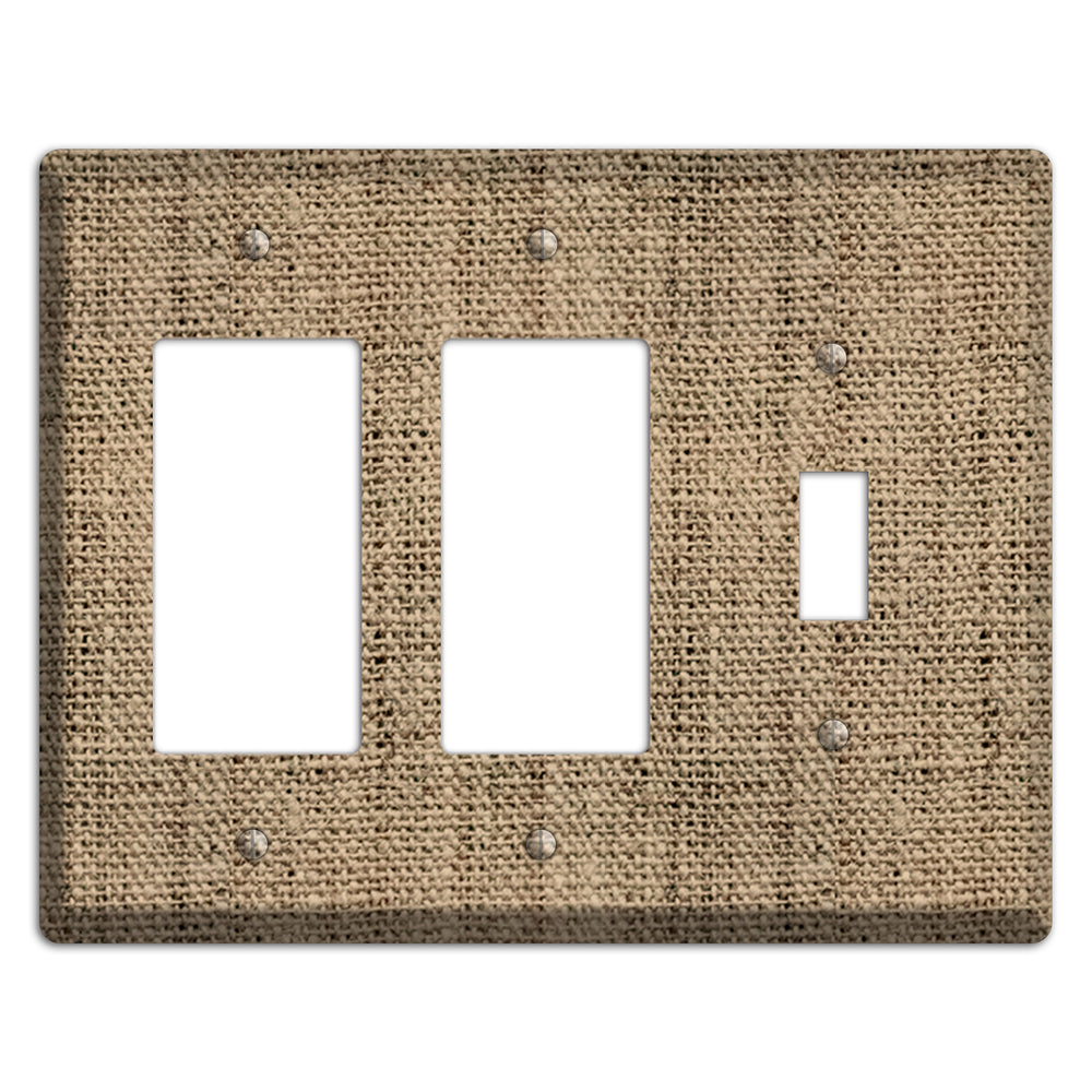 Donkey Brown Burlap 2 Rocker / Toggle Wallplate