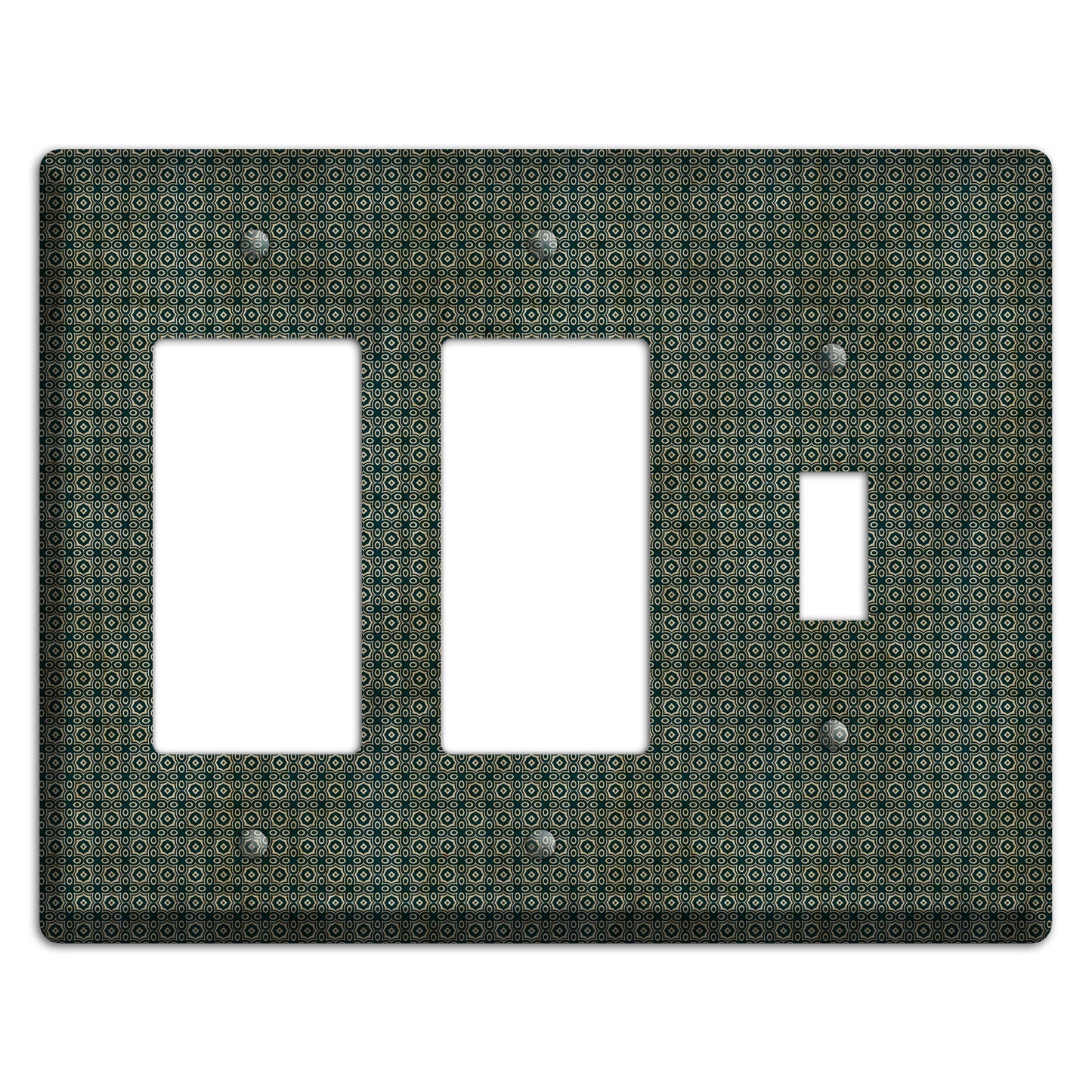 Dark Green Grunge Tiny Tiled Tapestry 2 Rocker / Toggle Wallplate