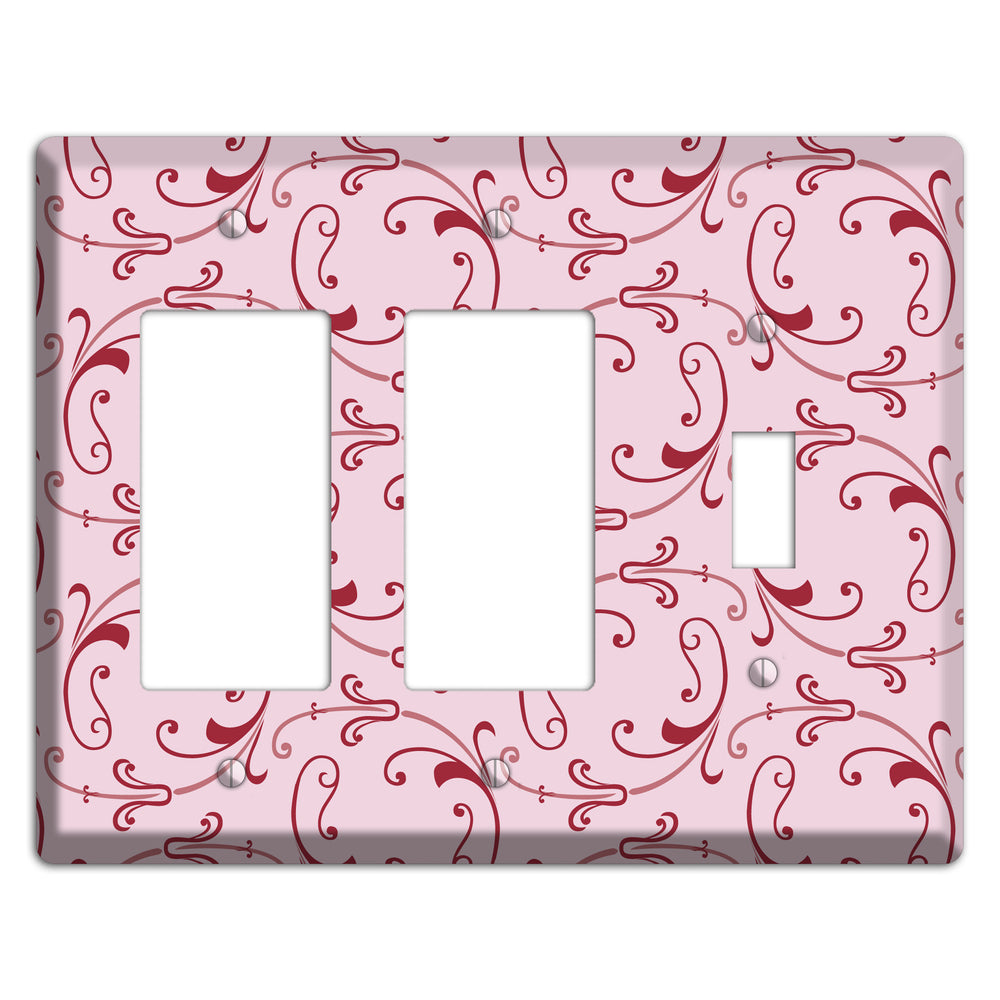 Pink Victorian Sprig 2 Rocker / Toggle Wallplate
