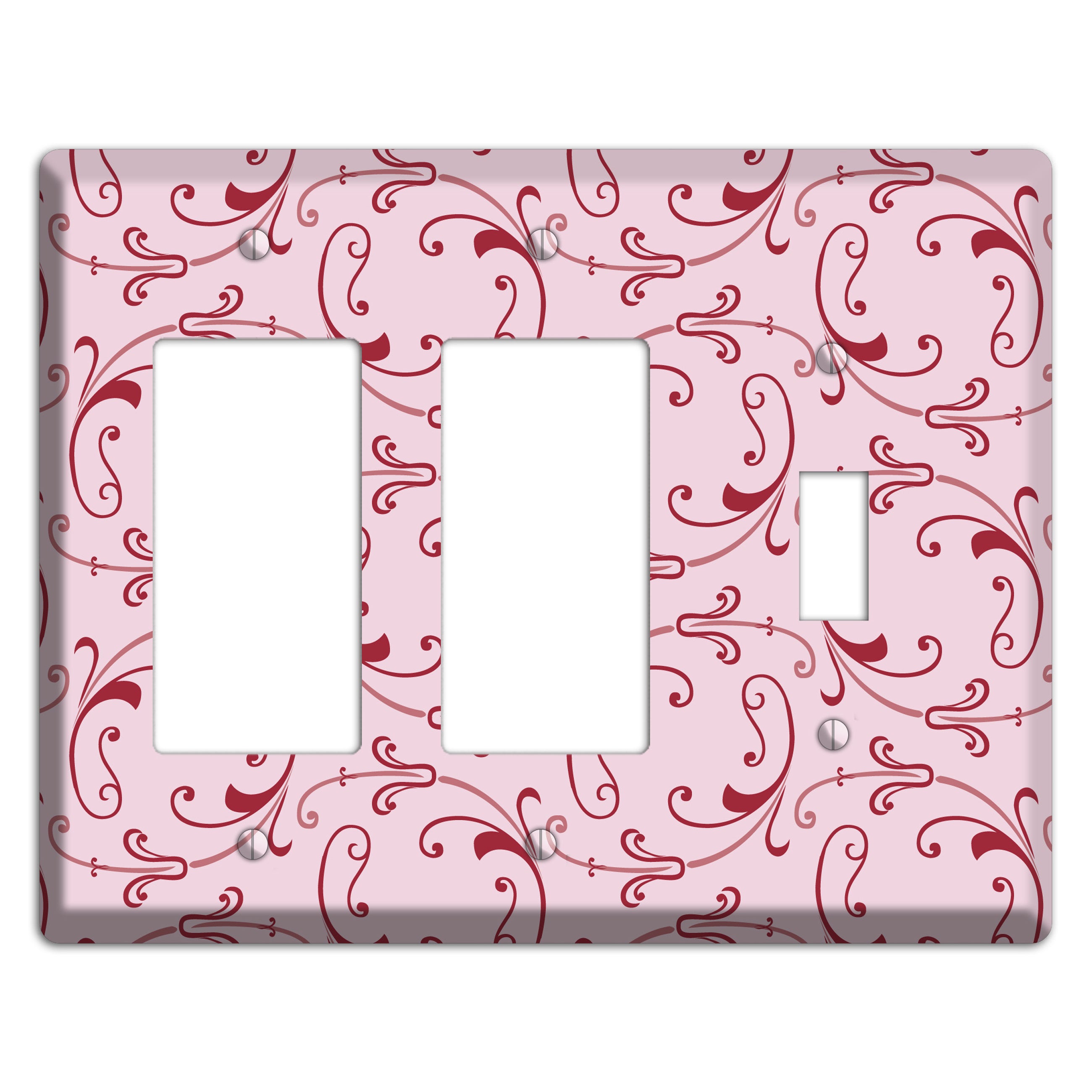 Pink Victorian Sprig 2 Rocker / Toggle Wallplate