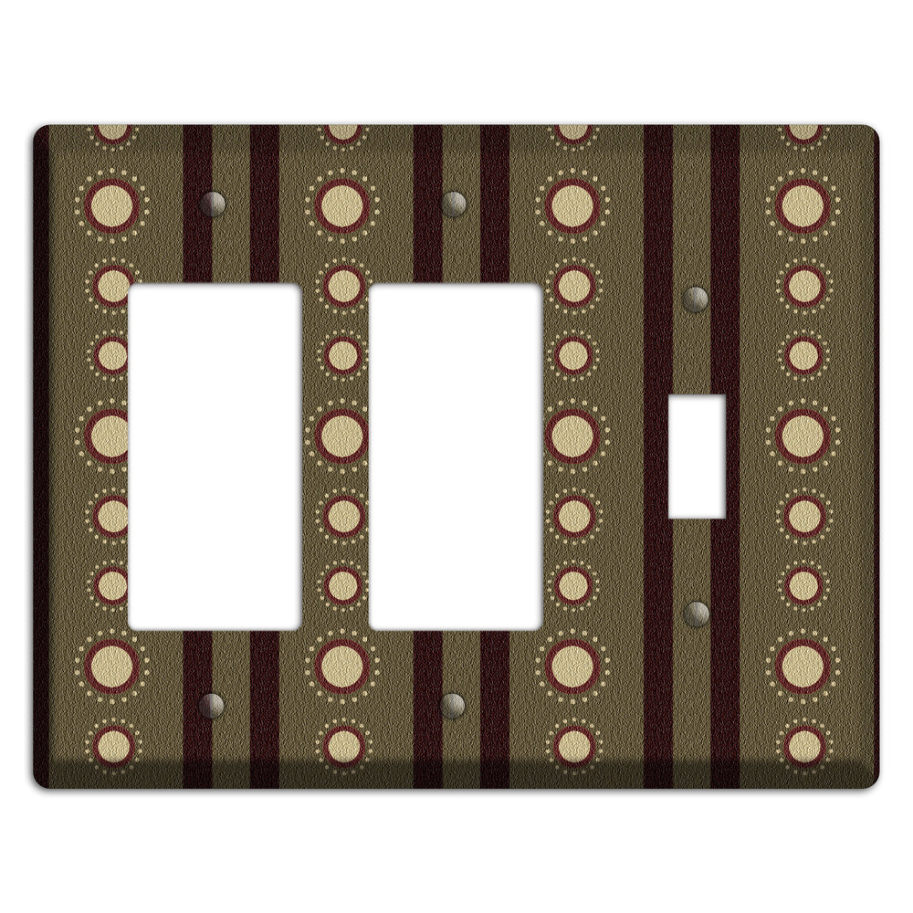 Multi Brown Suzani 2 Rocker / Toggle Wallplate