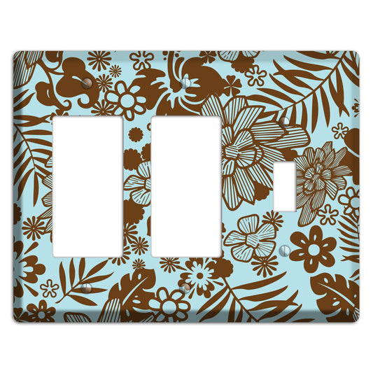 Blue and Brown Tropical 2 Rocker / Toggle Wallplate