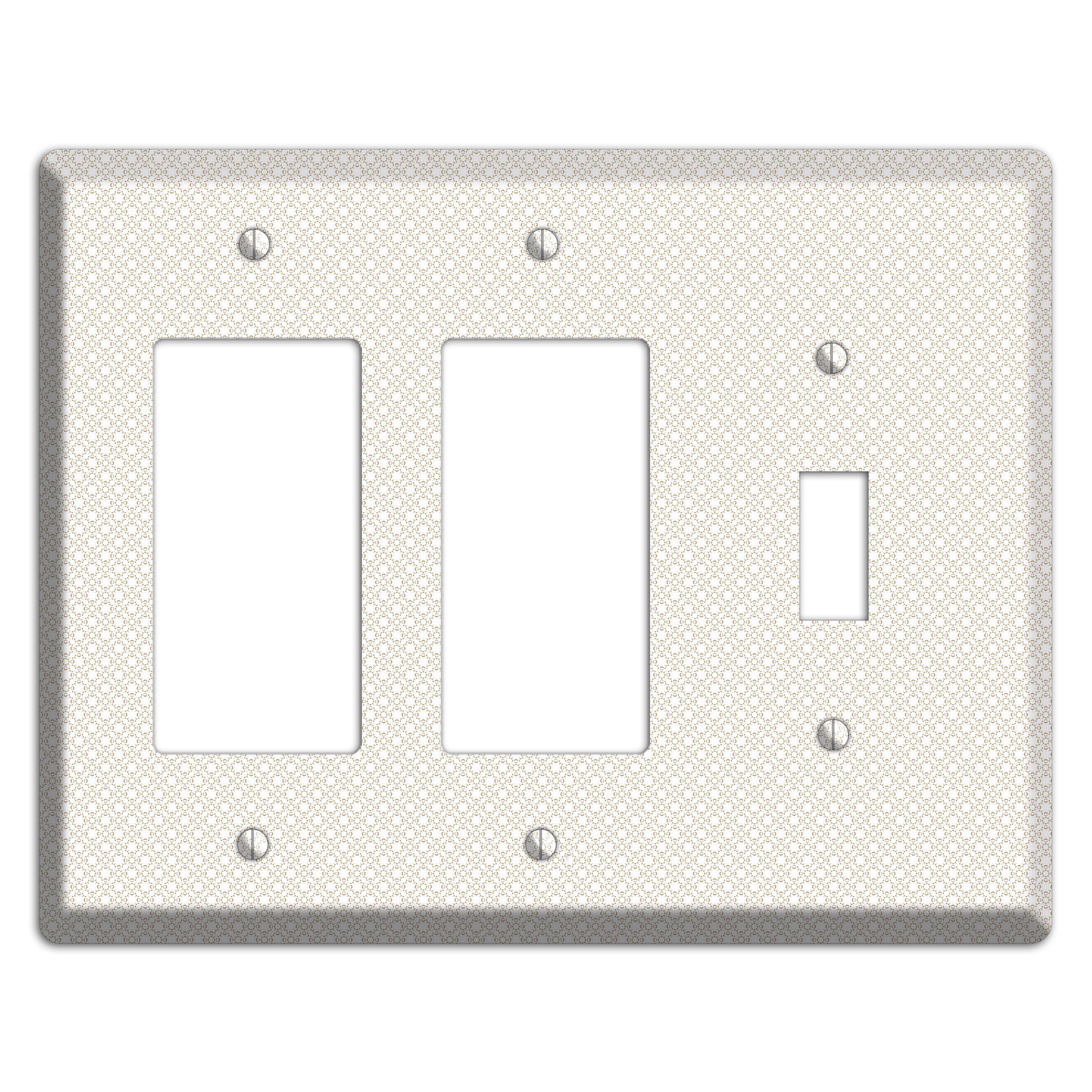 Off White Geometric 2 Rocker / Toggle Wallplate