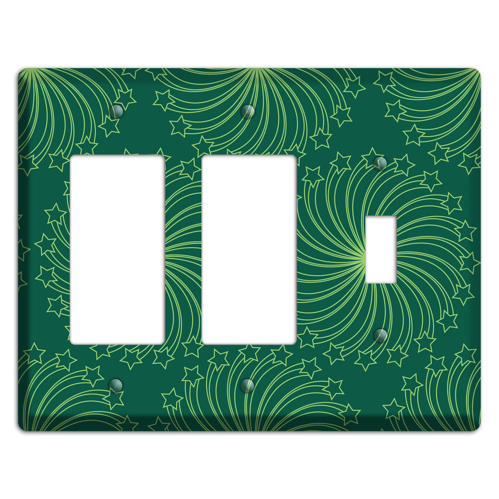 Multi Green Star Swirl 2 Rocker / Toggle Wallplate