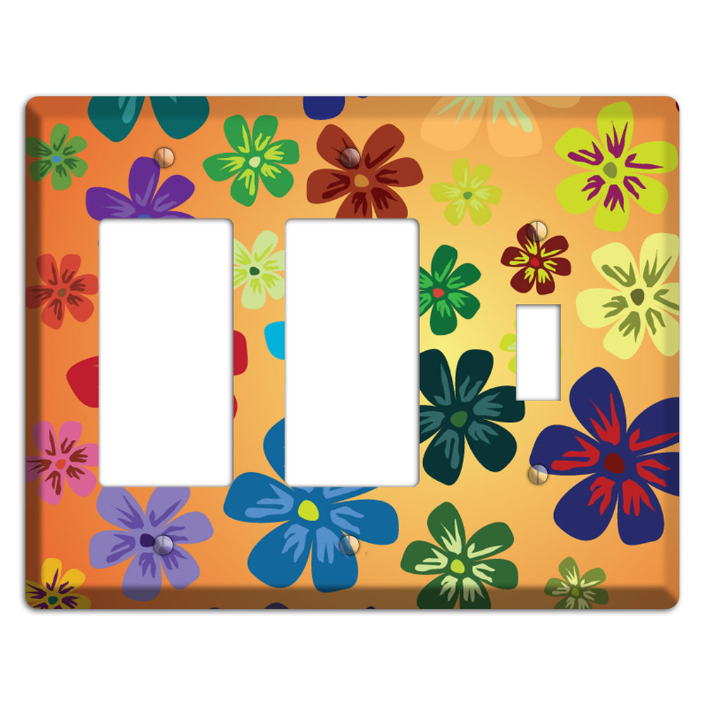 Brown Flowers 2 Rocker / Toggle Wallplate