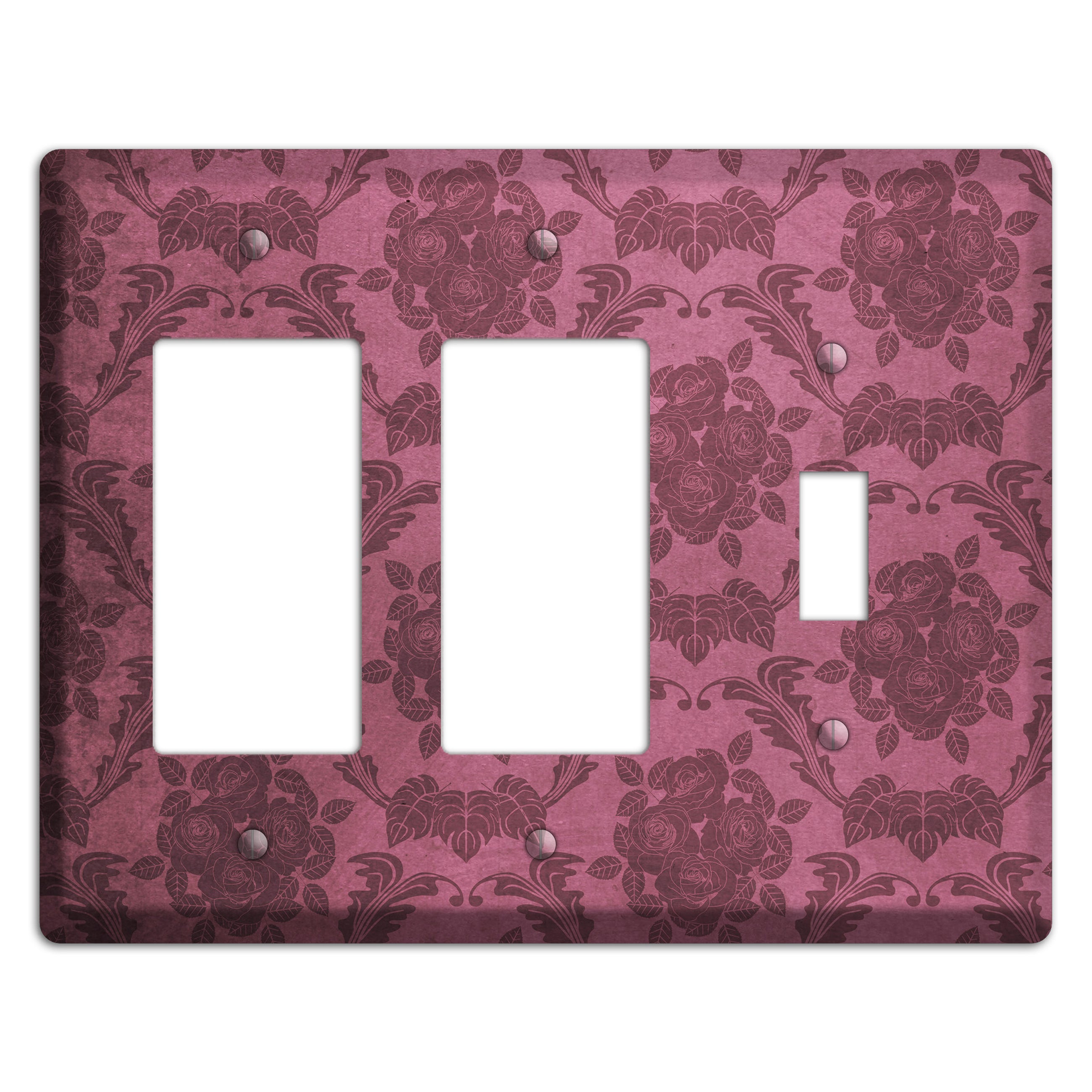 Turkish Rose Vintage Rose Damask 2 Rocker / Toggle Wallplate