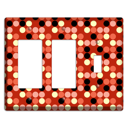 Multi Color Red Dots 2 Rocker / Toggle Wallplate