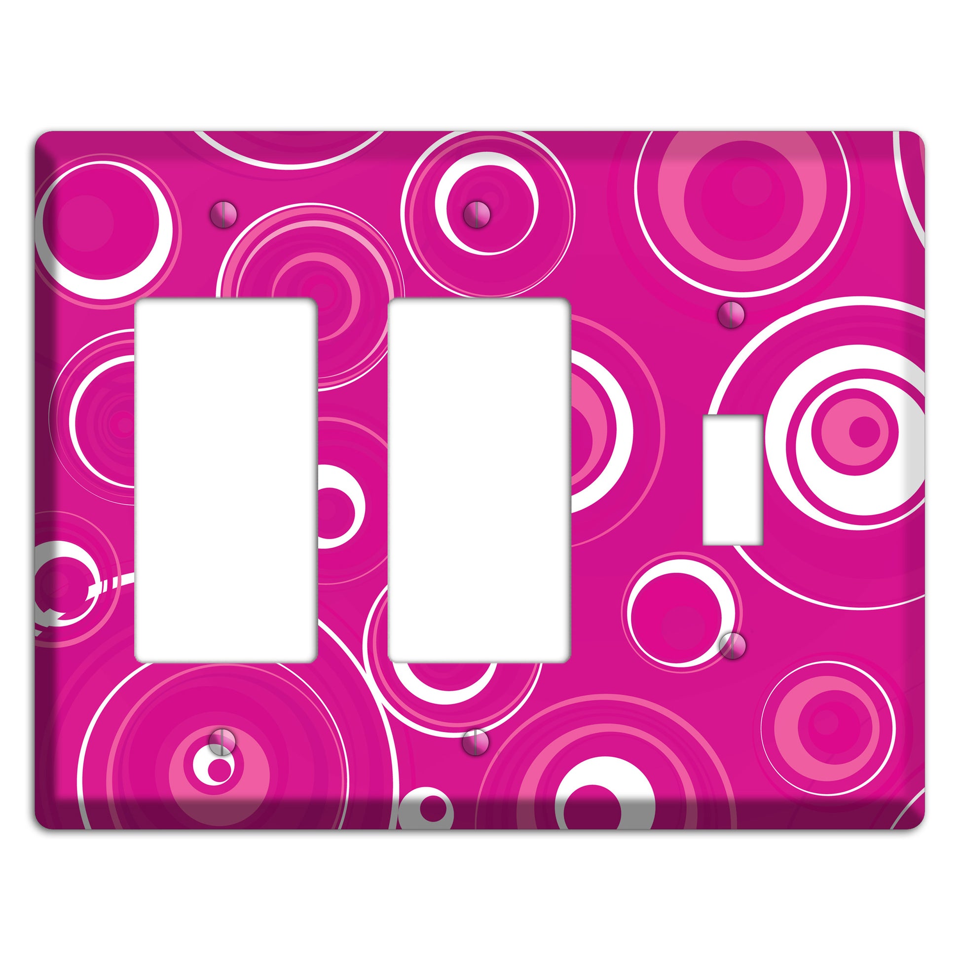 Dark Pink Circles 2 Rocker / Toggle Wallplate