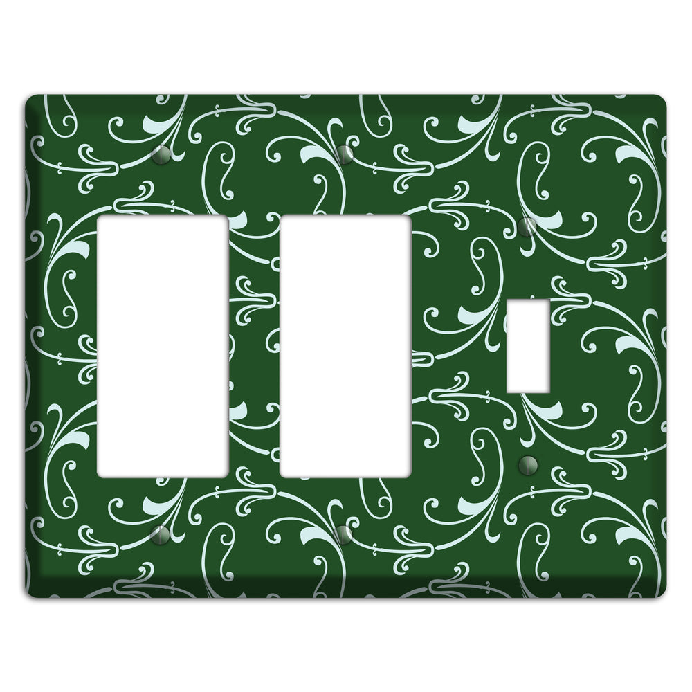Green Victorian Sprig 2 Rocker / Toggle Wallplate