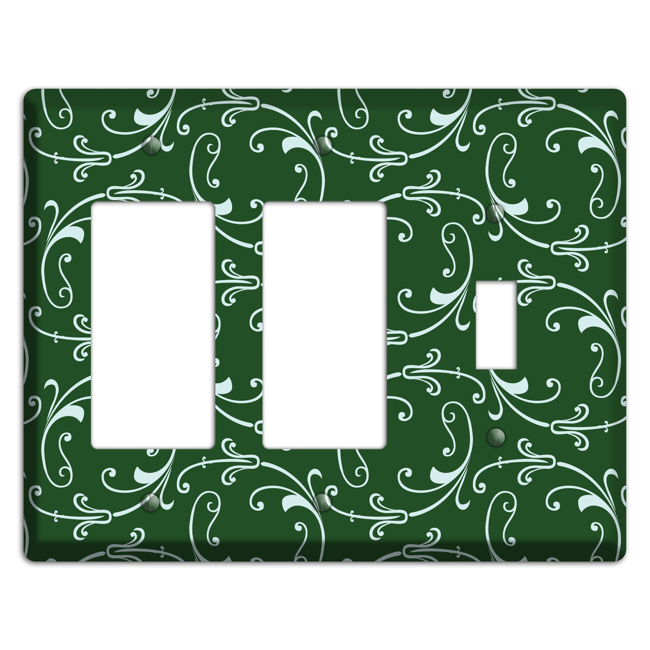 Green Victorian Sprig 2 Rocker / Toggle Wallplate
