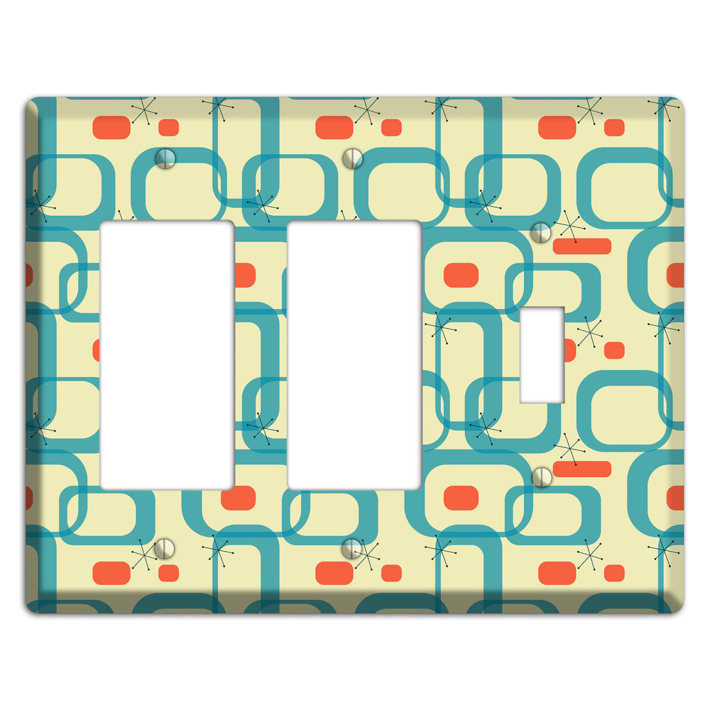 Blue and Yellow Oval 2 Rocker / Toggle Wallplate