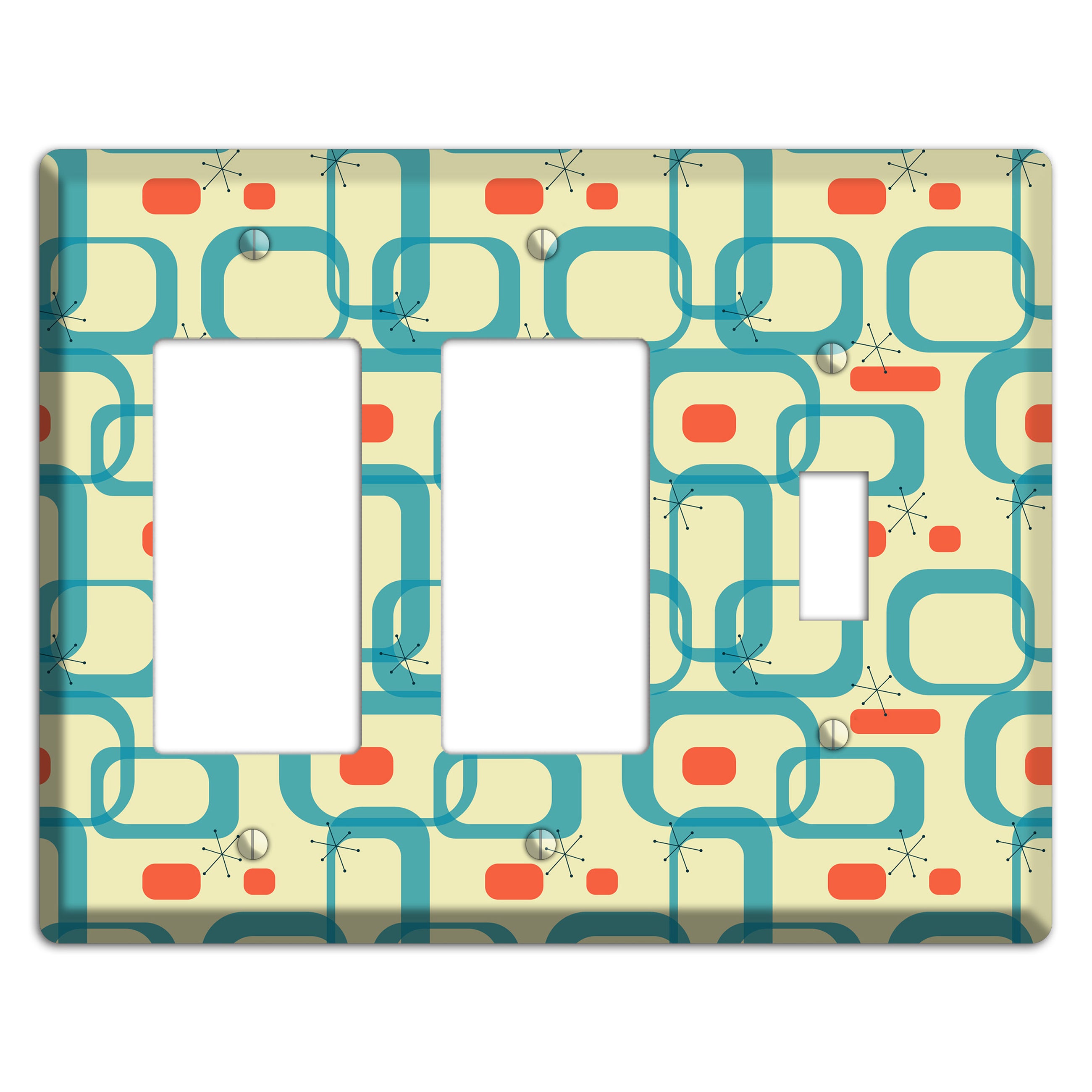 Blue and Yellow Oval 2 Rocker / Toggle Wallplate