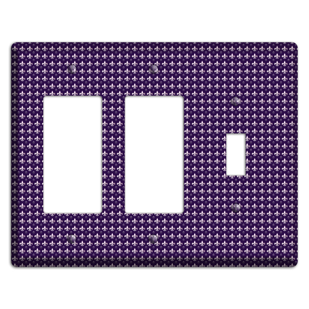 Purple Fleur de Lis 2 Rocker / Toggle Wallplate