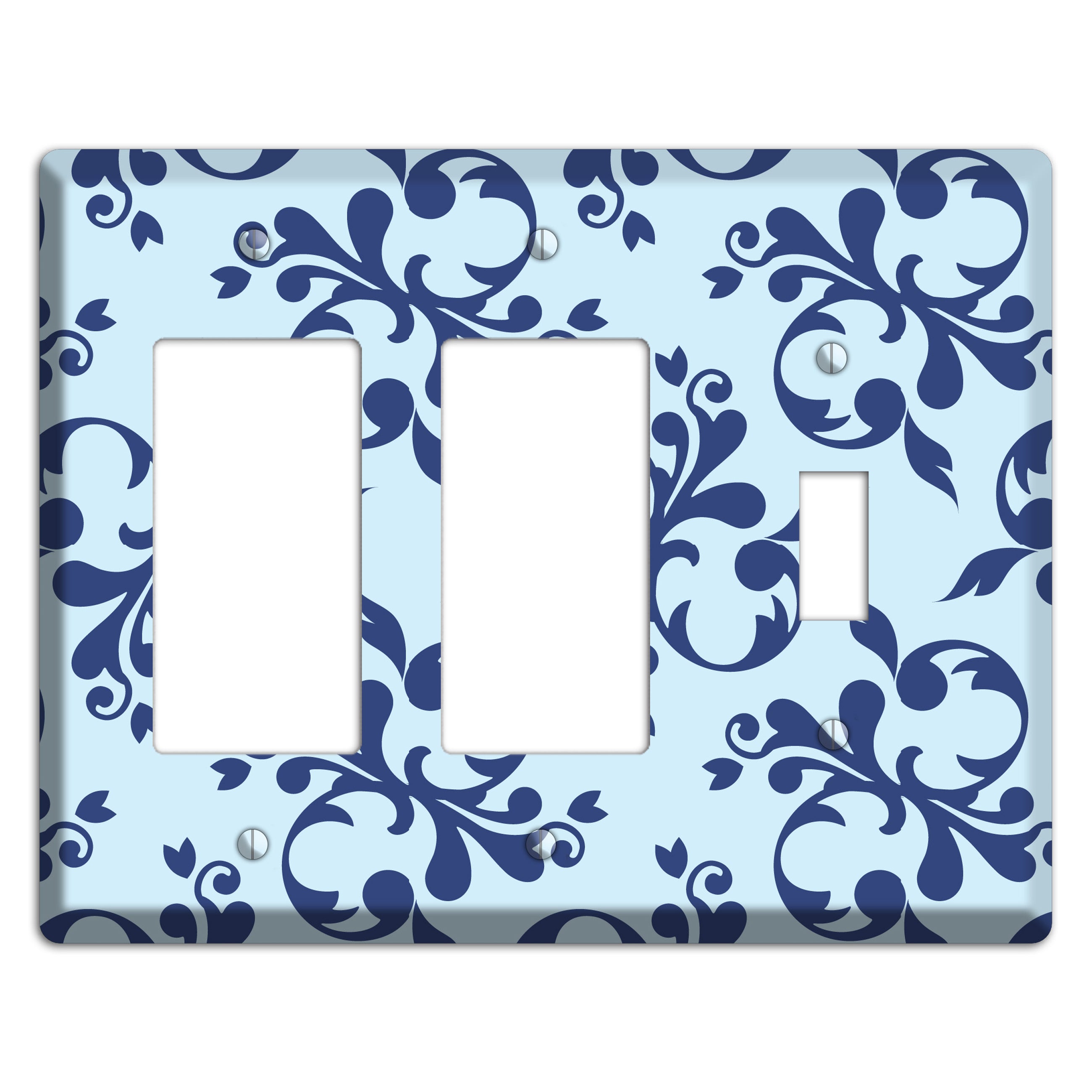 Blue Victorian Toile 2 Rocker / Toggle Wallplate