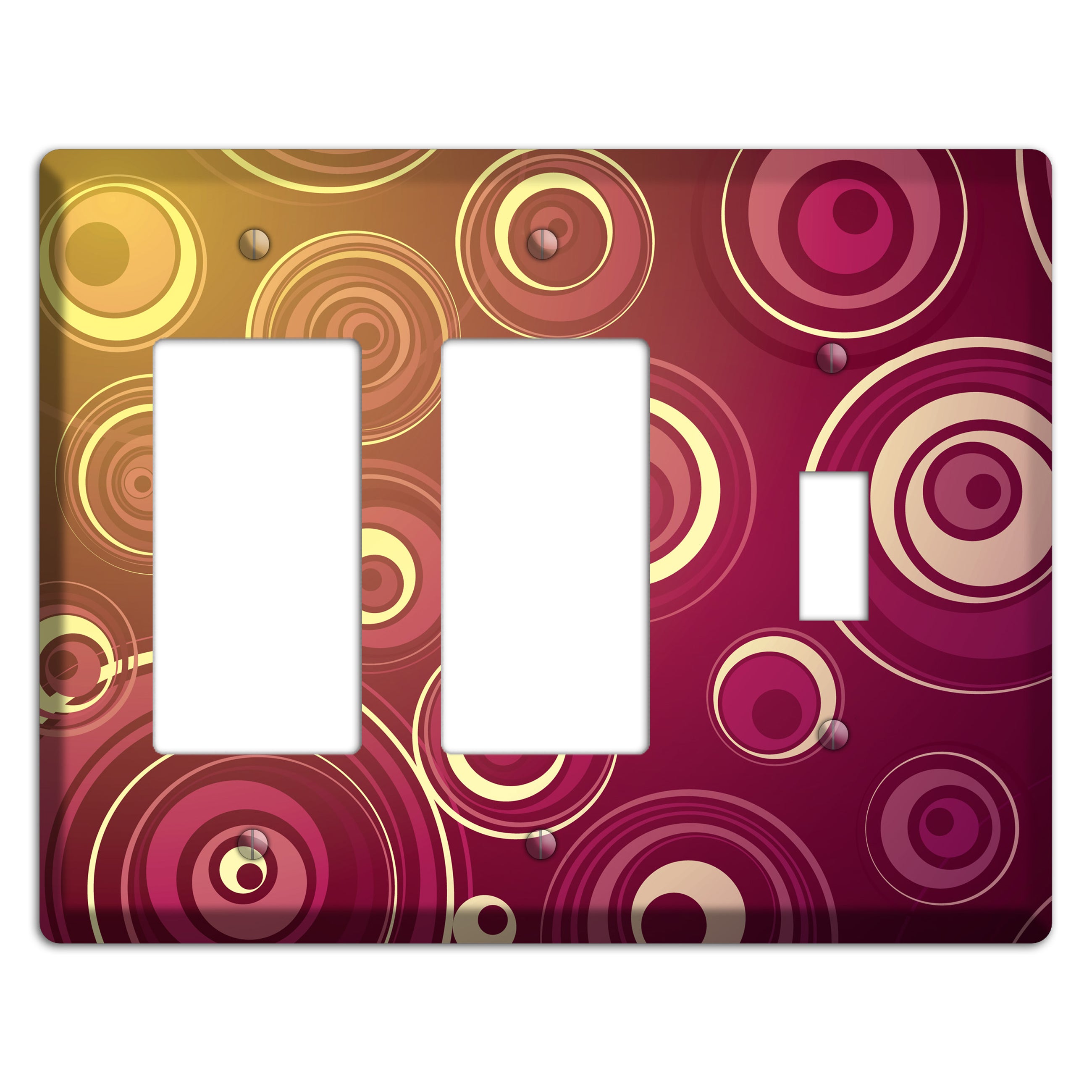 Maroon and Yellow Circles 2 Rocker / Toggle Wallplate