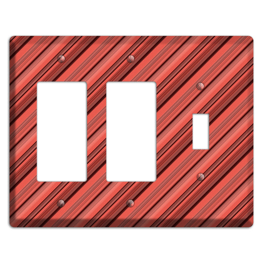 Red Stripes 2 2 Rocker / Toggle Wallplate