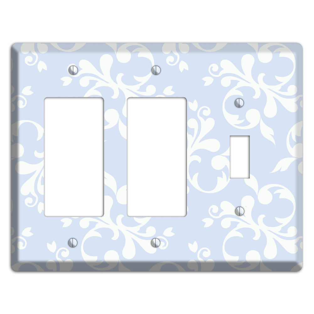 Light Blue Victorian Toile 2 Rocker / Toggle Wallplate