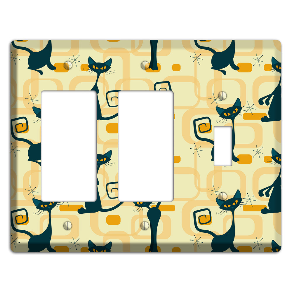 Navy Kitties 2 Rocker / Toggle Wallplate