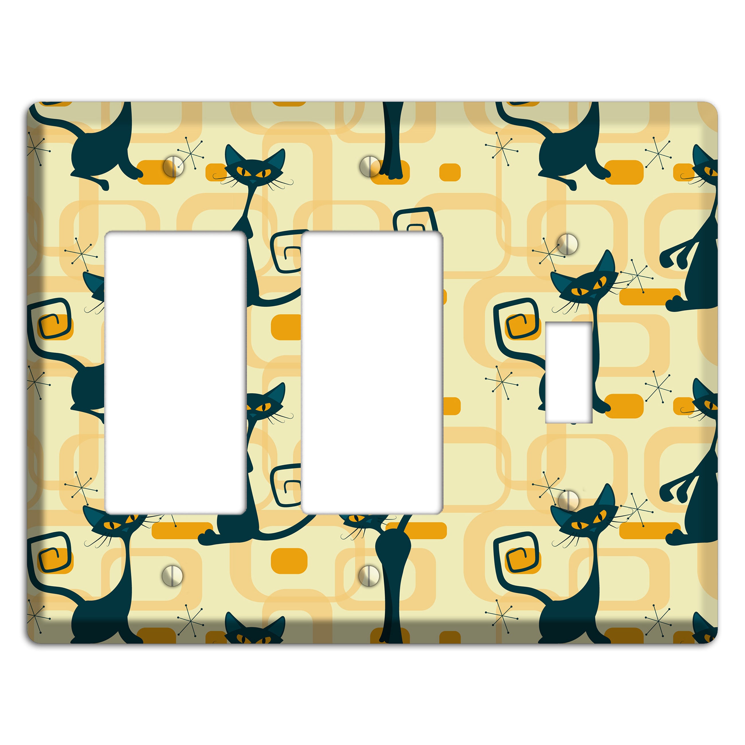 Navy Kitties 2 Rocker / Toggle Wallplate