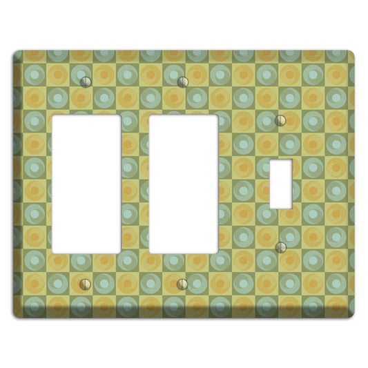 Green and Yellow Squares 2 Rocker / Toggle Wallplate