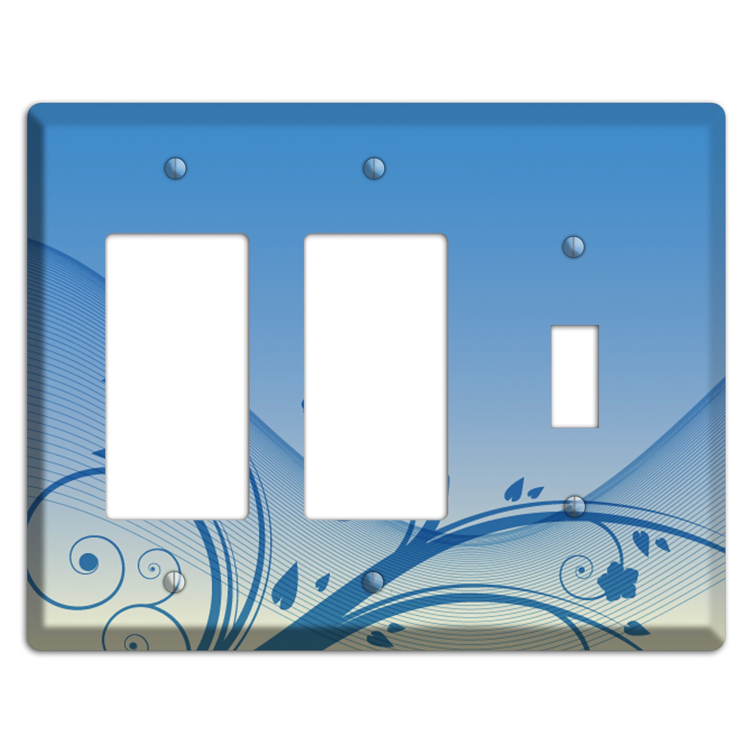 Blue Swirls 2 Rocker / Toggle Wallplate