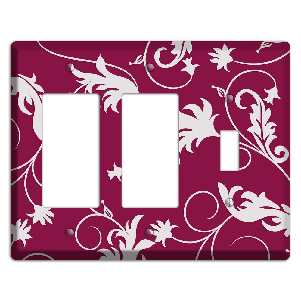Fuschia Victorian Sprig 2 Rocker / Toggle Wallplate
