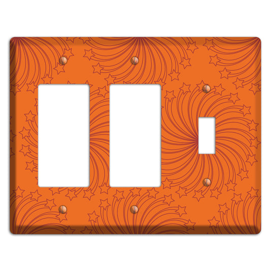 Multi Orange Star Swirl 2 Rocker / Toggle Wallplate