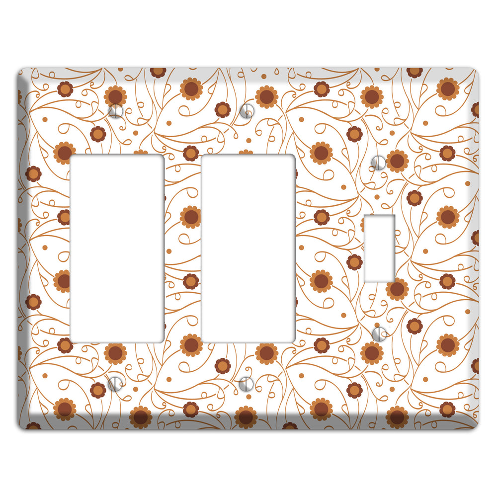 White Vine Floral 2 Rocker / Toggle Wallplate