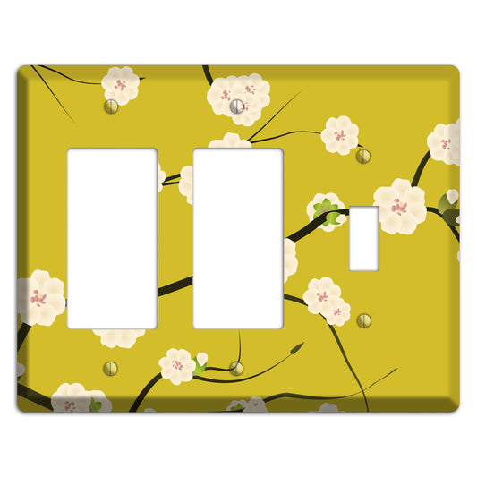 Yellow Chery Blossoms 2 Rocker / Toggle Wallplate
