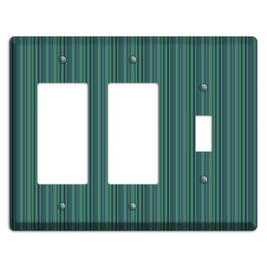 Multi Jade Vertical Stripes 2 Rocker / Toggle Wallplate