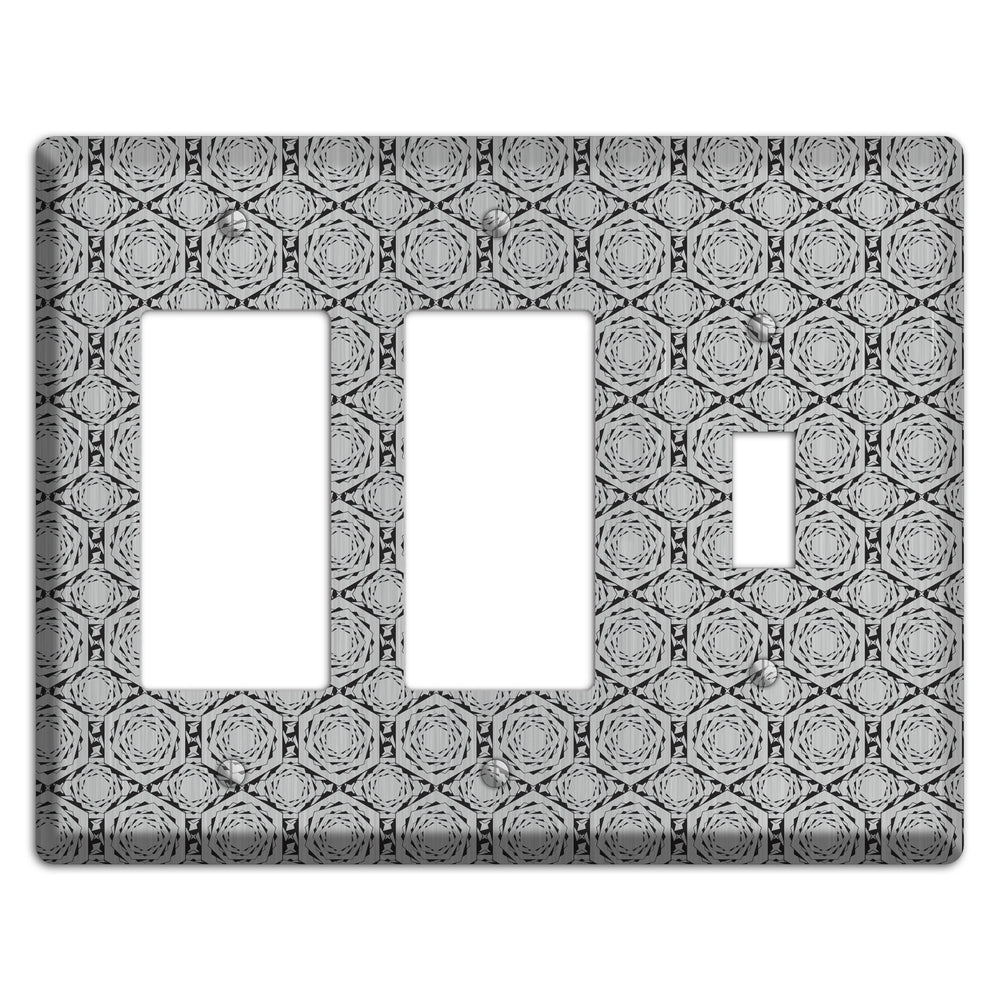 Overly Hexagon Rotation Stainless Steel 2 Rocker / Toggle Wallplate