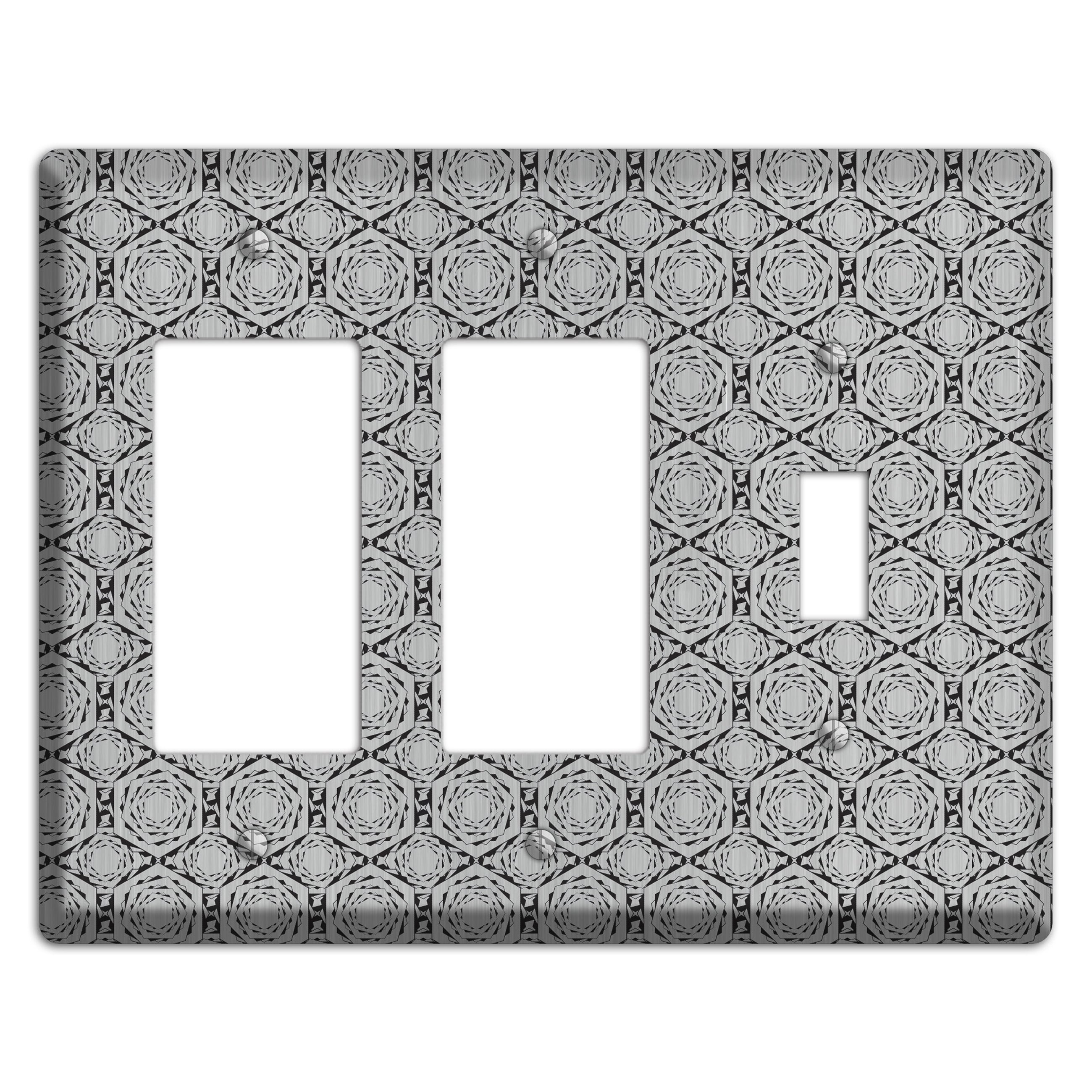 Overly Hexagon Rotation  Stainless 2 Rocker / Toggle Wallplate