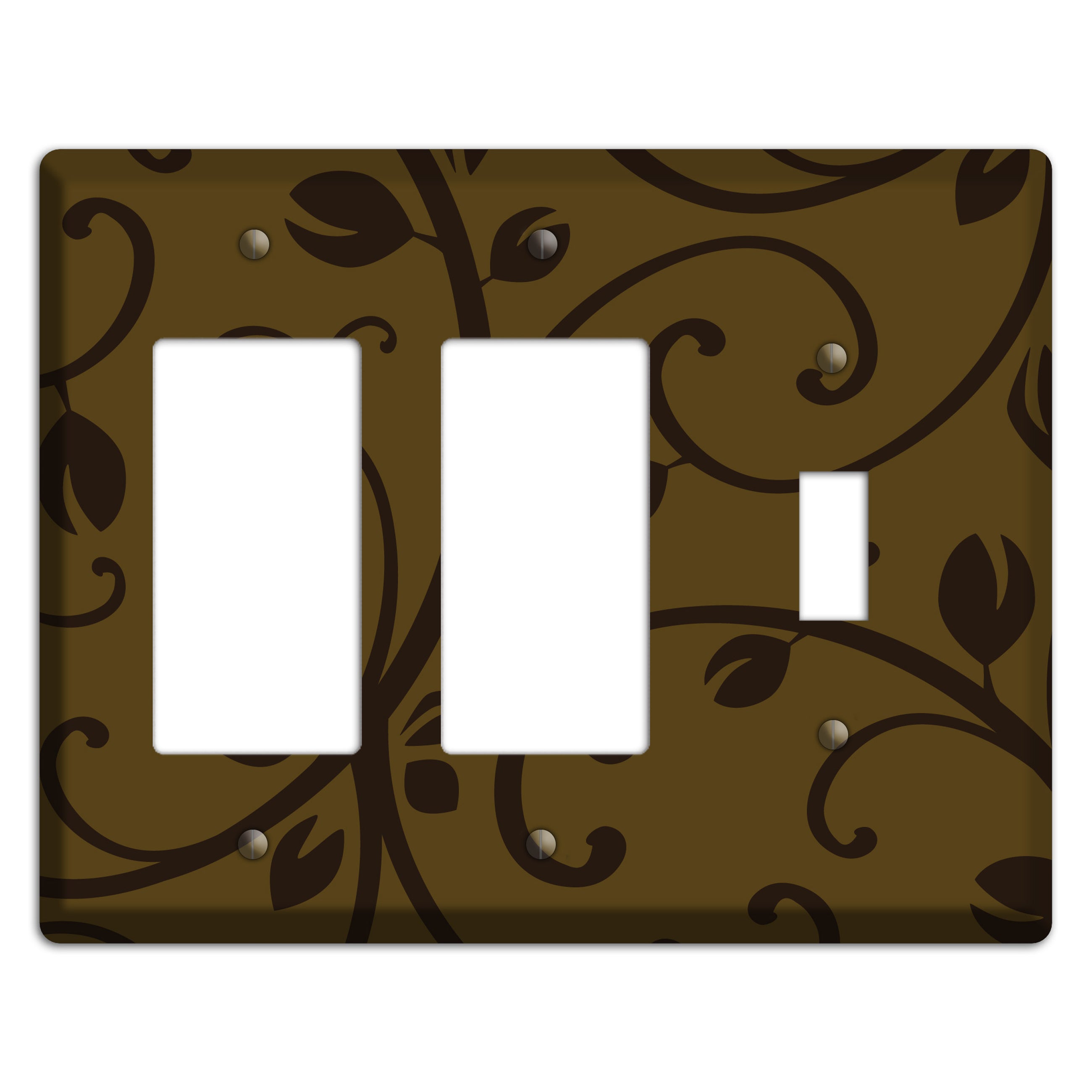 Brown Bud Sprig 2 Rocker / Toggle Wallplate