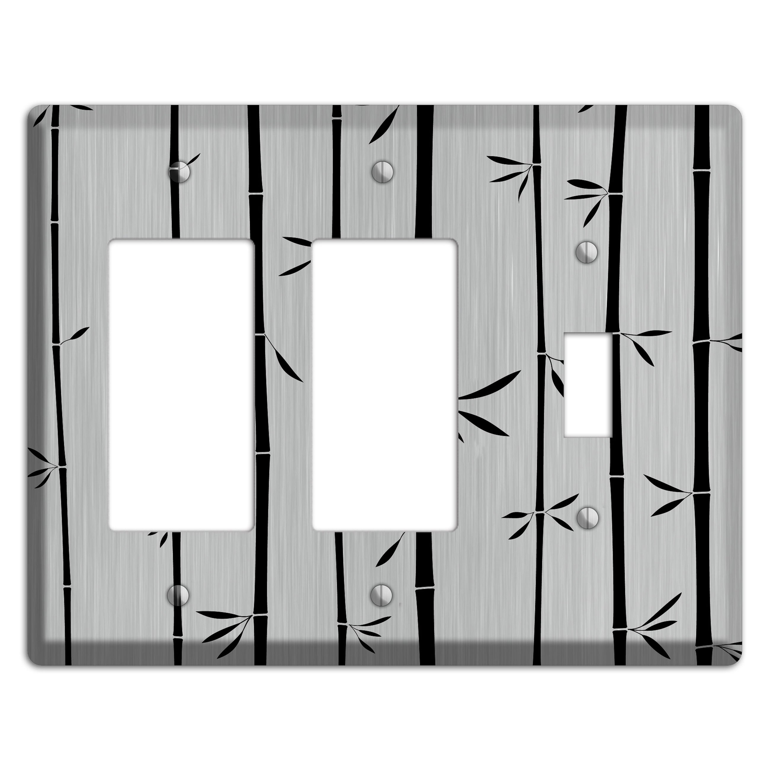 Bamboo  Stainless 2 Rocker / Toggle Wallplate